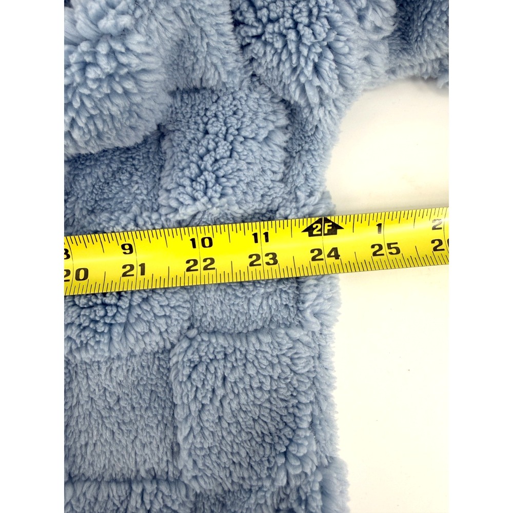 Cuddl Duds Plush Hooded Midi Lounger Robe Blue Square Women S Fleece Cozy Soft - Picture 7 of 9